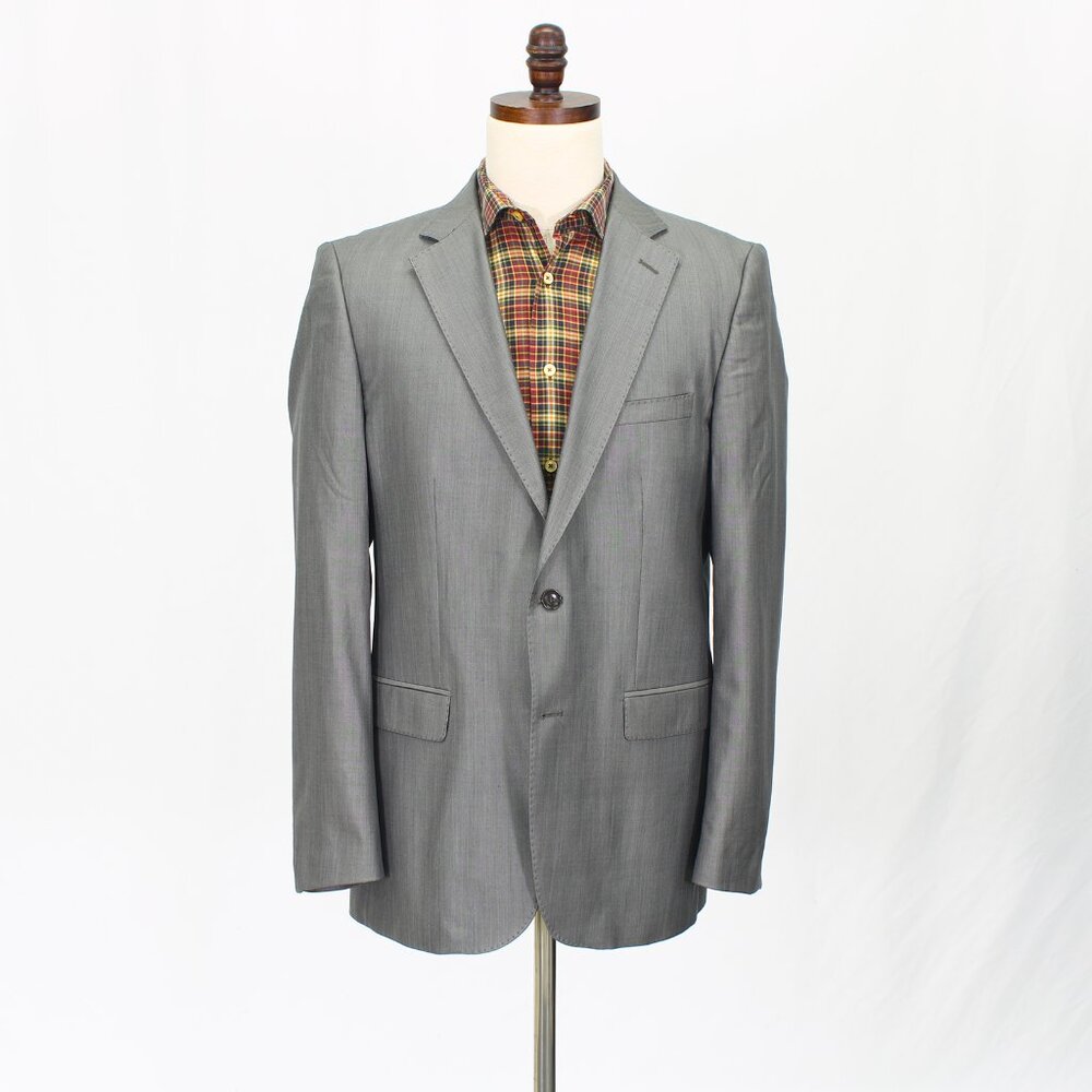 Zara 42R Gray Blazer Sport Coat Jacket 2-Button Solid Y145